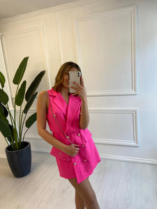 Hot Pink Kayleigh Playsuit with Matching Bag