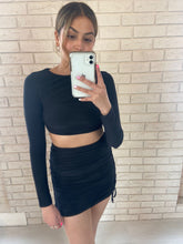 Load image into Gallery viewer, Black Kylie Ruched Co-Ord
