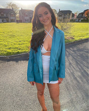 Load image into Gallery viewer, Teal Hailey PU Blazer
