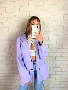 Purple Hailey PU Blazer