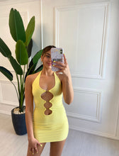 Load image into Gallery viewer, Yellow Gemma Cut Out Mini Dress
