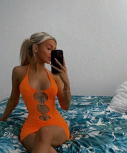 Load image into Gallery viewer, Orange Gemma Cut Out Mini Dress
