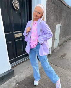 Purple Hailey PU Blazer