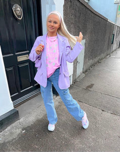 Purple Hailey PU Blazer