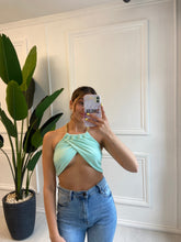 Load image into Gallery viewer, Mint Sara Halter Neck Top
