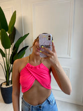 Load image into Gallery viewer, Hot Pink Sara Halter Neck Top
