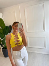 Load image into Gallery viewer, Yellow Clara Crop Top with Cut Out
