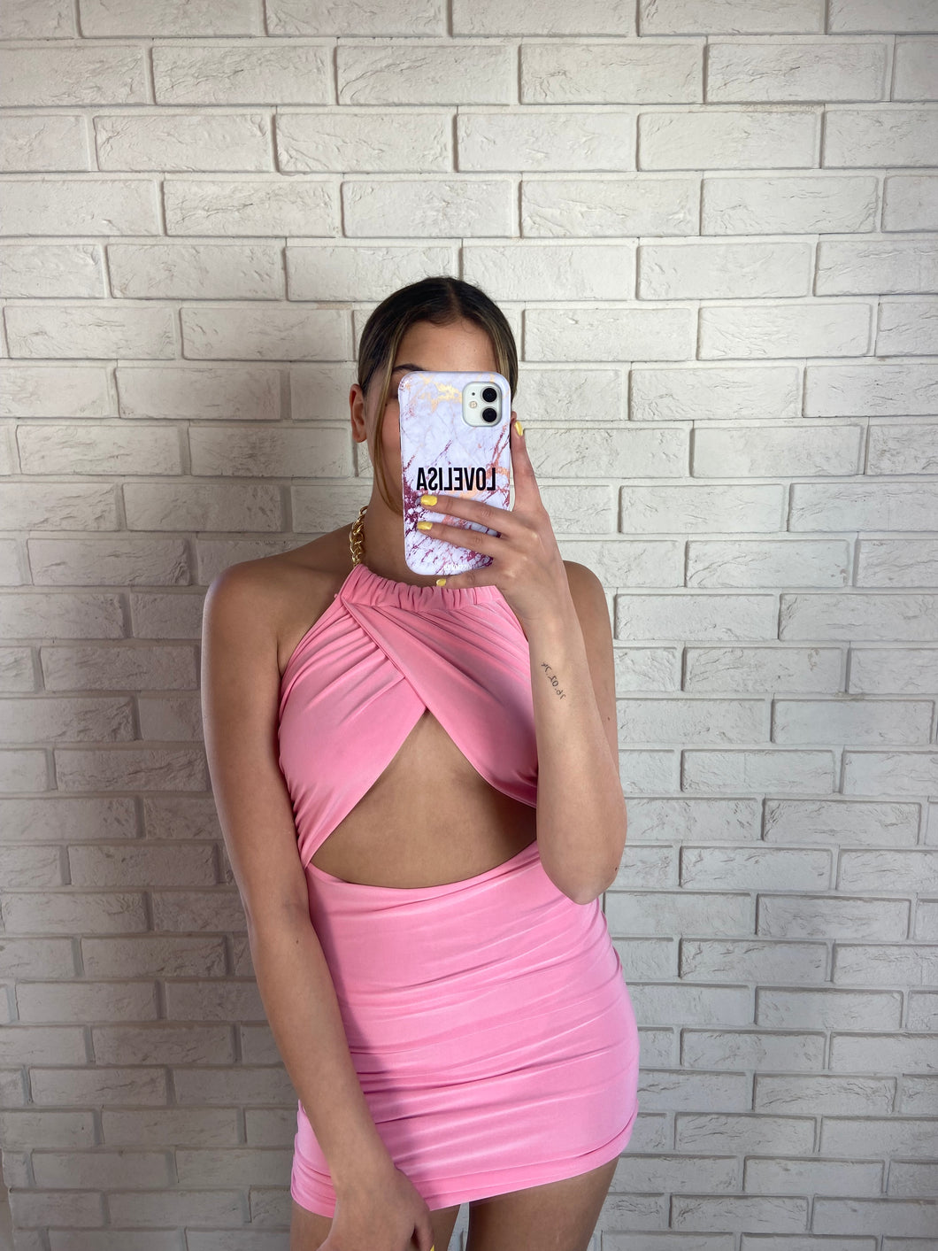Baby Pink Joanna Cut Out Dress