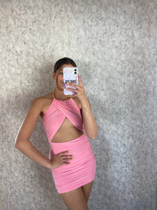 Baby Pink Joanna Cut Out Dress