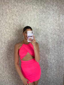 Hot Pink Joanna Cut Out Dress