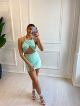 Load image into Gallery viewer, Mint Joanna Cut Out Dress

