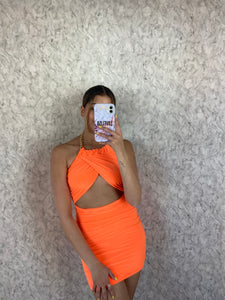 Orange Joanna Cut Out Dress