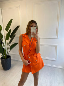 Orange Kayleigh Playsuit with Matching Bag