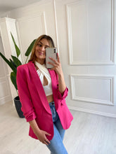 Load image into Gallery viewer, Pink Heather Blazer with Ruched Sleeve
