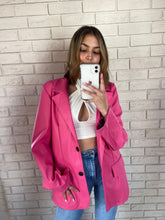 Load image into Gallery viewer, Hot Pink Hailey PU Blazer
