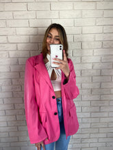 Load image into Gallery viewer, Hot Pink Hailey PU Blazer
