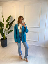 Load image into Gallery viewer, Teal Hailey PU Blazer
