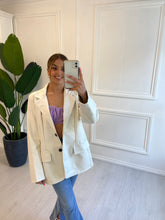 Load image into Gallery viewer, White Hailey PU Blazer
