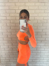 Load image into Gallery viewer, Orange Kylie Ruched Co-Ord
