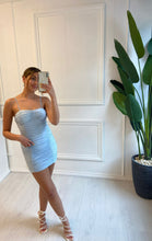 Load image into Gallery viewer, Baby Blue Melissa Ruched Cup Mini Dress

