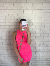 Load image into Gallery viewer, Hot Pink Lola Cut Out Mini Dress
