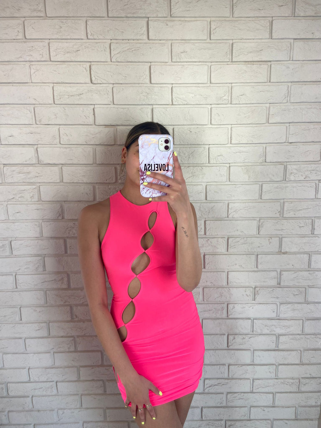 Hot Pink Lola Cut Out Mini Dress
