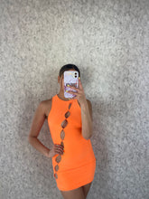 Load image into Gallery viewer, Orange Lola Cut Out Mini Dress
