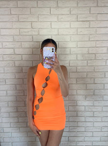 Orange Lola Cut Out Mini Dress