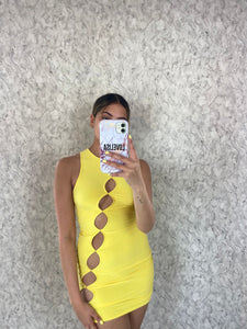 Yellow Lola Cut Out Mini Dress