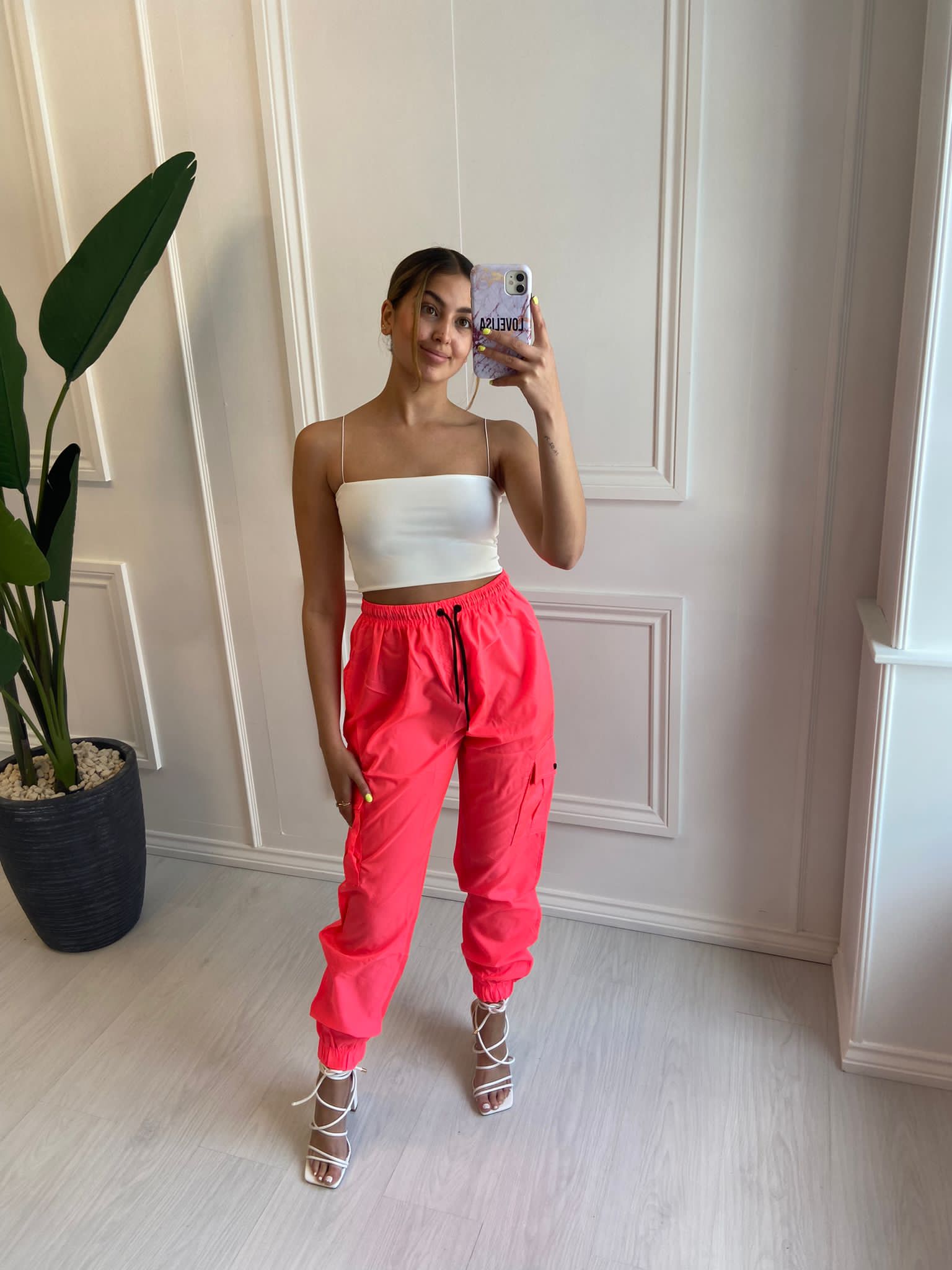 Shop Nuon Pink Cargo Style Trousers Online  Westside