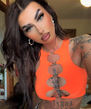 Load image into Gallery viewer, Orange Clara Crop Top with Cut Out
