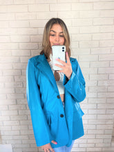 Load image into Gallery viewer, Teal Hailey PU Blazer
