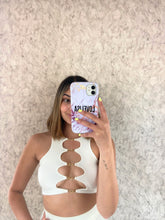 Load image into Gallery viewer, White Clara Crop Top with Cut Out
