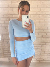 Load image into Gallery viewer, Baby Blue Kylie Ruched Co-Ord
