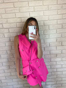 Hot Pink Kayleigh Playsuit with Matching Bag