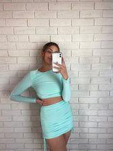 Load image into Gallery viewer, Mint Kylie Ruched Co-Ord
