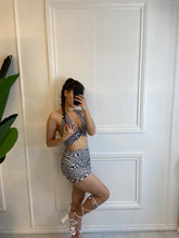 Load image into Gallery viewer, Black and White Print Mia Mini Skirt
