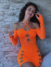 Load image into Gallery viewer, Orange Maya Multi Cut-Out Mini Dress
