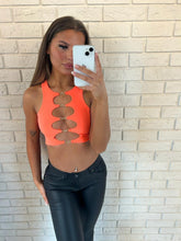 Load image into Gallery viewer, Orange Clara Crop Top with Cut Out
