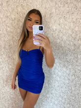 Load image into Gallery viewer, Royal Blue Jenny Ruched Mini Dress
