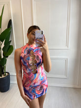 Load image into Gallery viewer, Pink Cleo Marble Print Cut Out Dress
