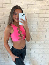 Load image into Gallery viewer, Pink Clara Crop Top with Cut Out
