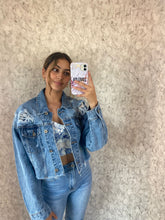 Load image into Gallery viewer, Blue Ivy Cropped Denim Jacket
