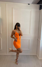 Load image into Gallery viewer, Orange Luna Cut Out Mini Dress
