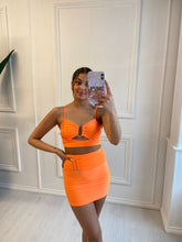 Load image into Gallery viewer, Orange Hella Cut Out Co-Ord
