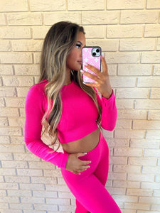 Hot Pink Myla Ribbed Co-Ord