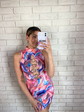 Load image into Gallery viewer, Pink Cleo Marble Print Cut Out Dress
