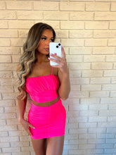 Load image into Gallery viewer, Hot Pink Naomi Ruched Co-Ord
