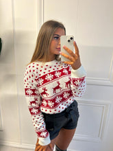 Load image into Gallery viewer, Cream Candy Fairisle Reindeer Christmas Jumper
