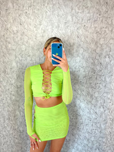 Green Emmie Lace-Up Co-Ord